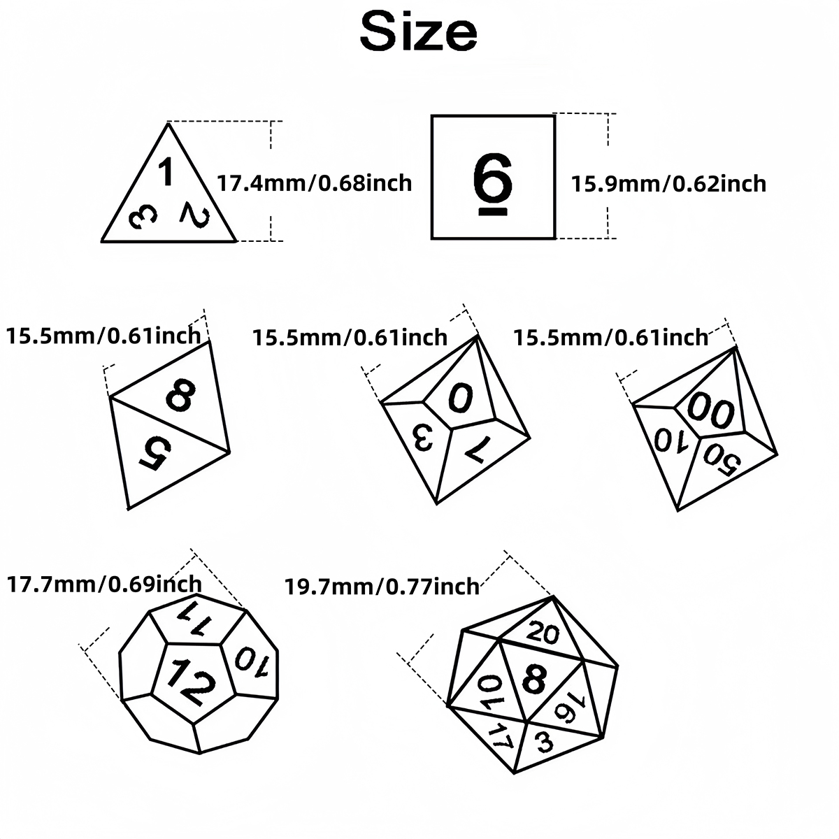 DND Dice Set 7pcs Mixing Color - Board Game Live ulasan dan harga